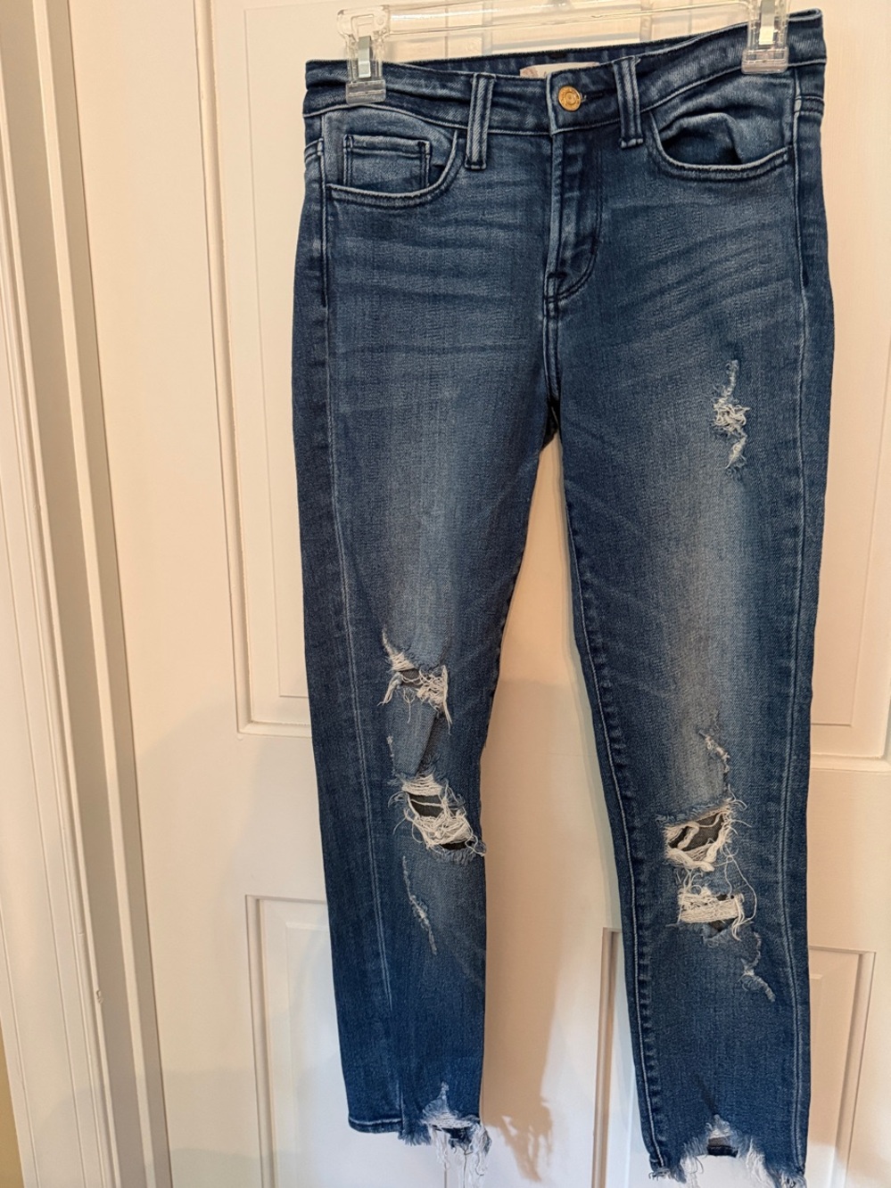 Altar'd State Distressed Dark Blue Skinny Jeans